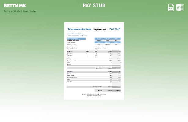 Извештај за заработка на телекомуникациската корпорација во модерен стил во шабл